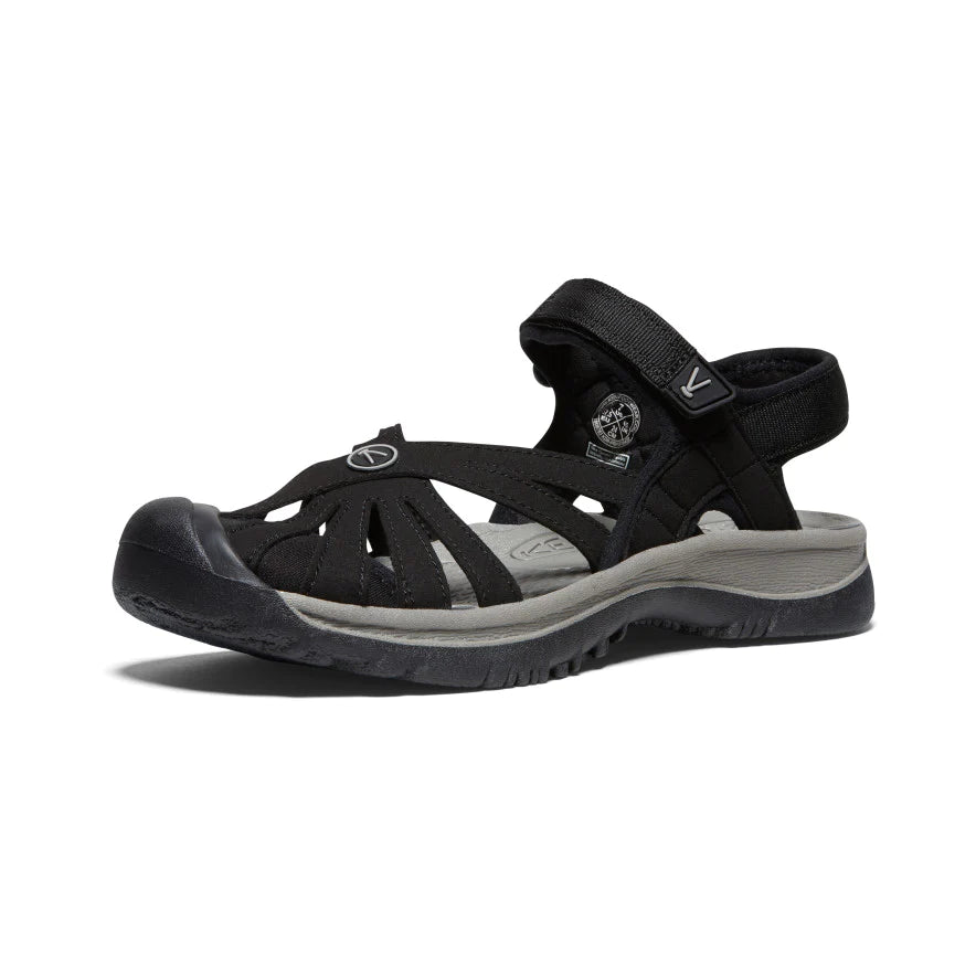 Women's Rose Sandals - Black & Neutral Gray | Comfortable Summer Flip Flops for Beach, Pool & Casual Outings