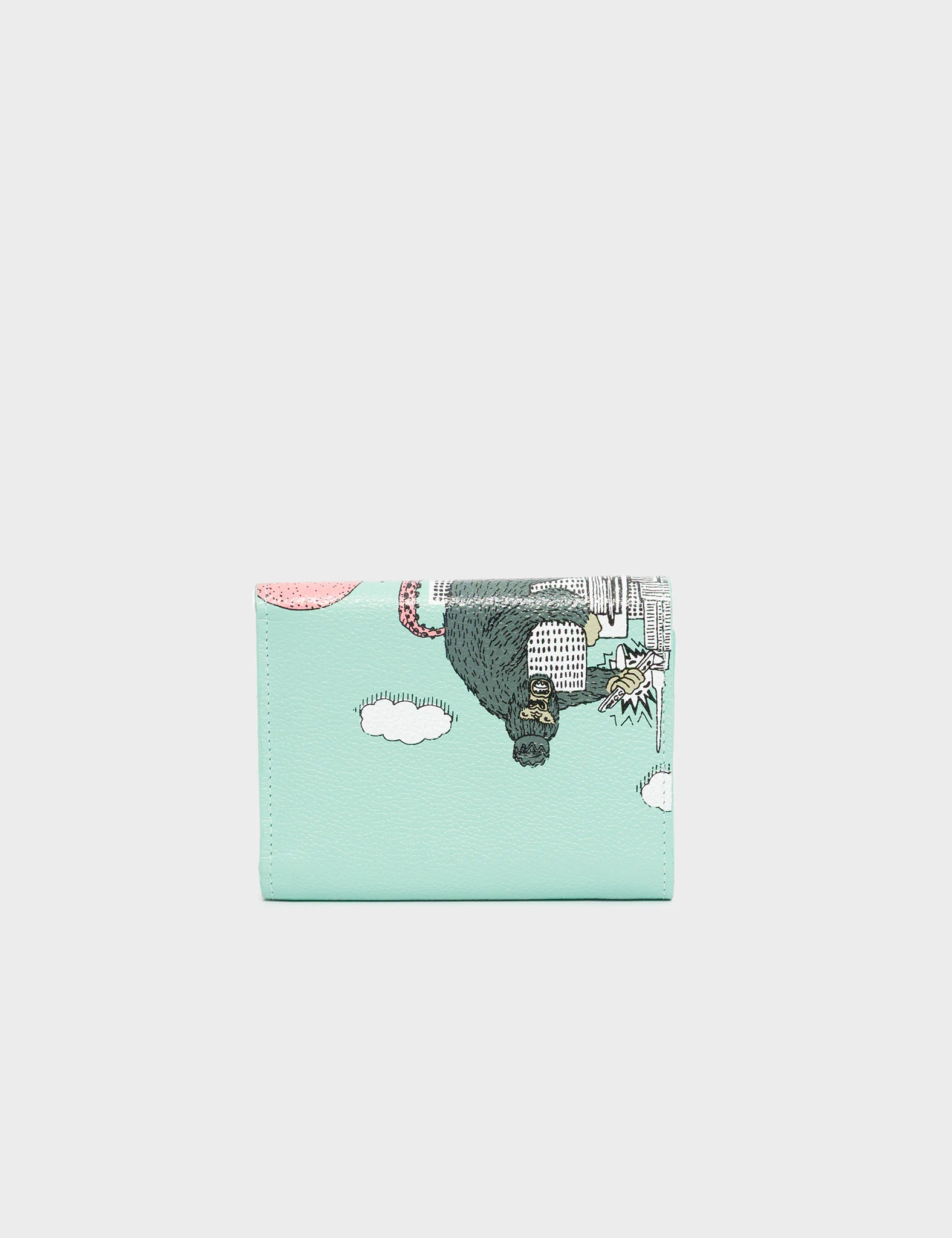 Fiona Oceanic Green Genuine Leather Wallet - Hairy Harold Design - Stylish & Durable for Everyday Use, Travel & Gifts