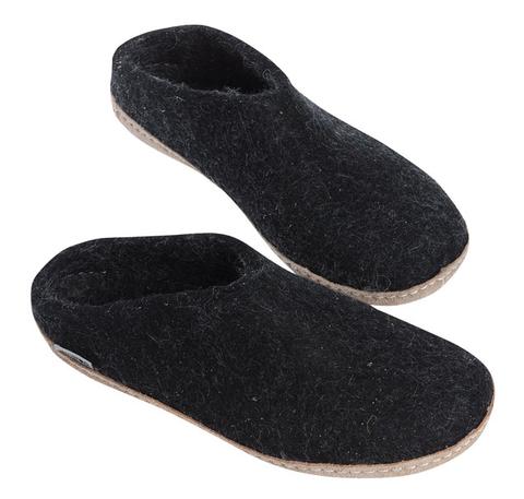Premium Glerups Wool Slippers for Men & Women - Soft & Comfortable Charcoal Grey House Shoes for Indoor & Outdoor Use - Perfect for Home, Office, and Relaxation