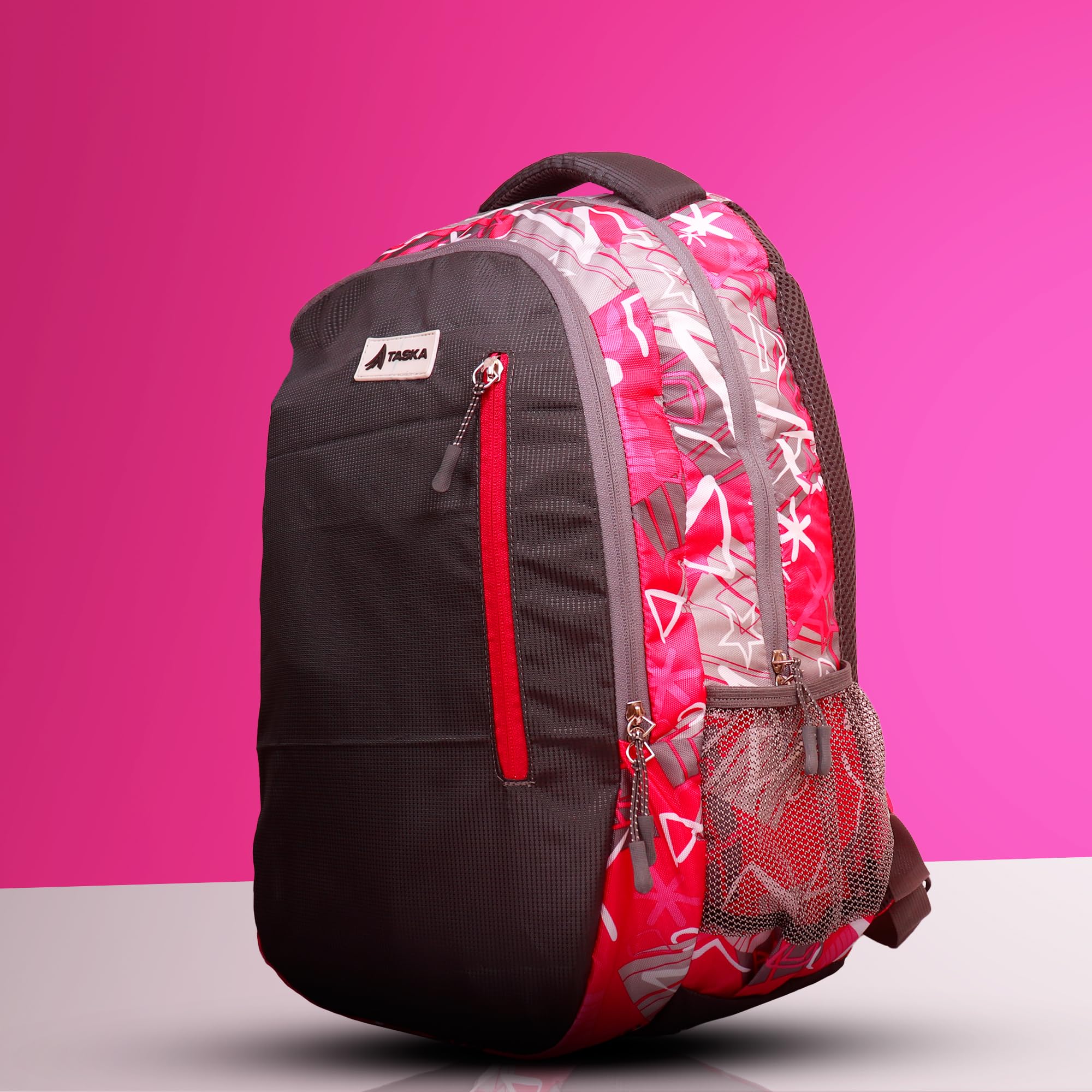 Water Resistant Dakota Pink Polyester Laptop Backpack for College, School & Office - Durable Travel Bag for Men, Women, Boys & Girls with Rain Cover - Perfect for Commuting, Work & Outdoor Activities