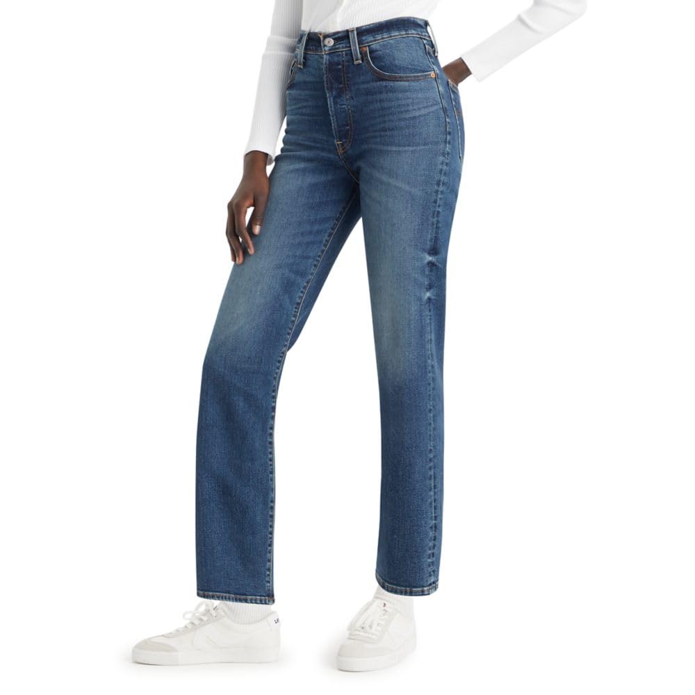 Levi's Women's Ribcage Straight Ankle Jeans - High Waist Slim Fit Denim Pants for Casual Wear & Everyday Outfits