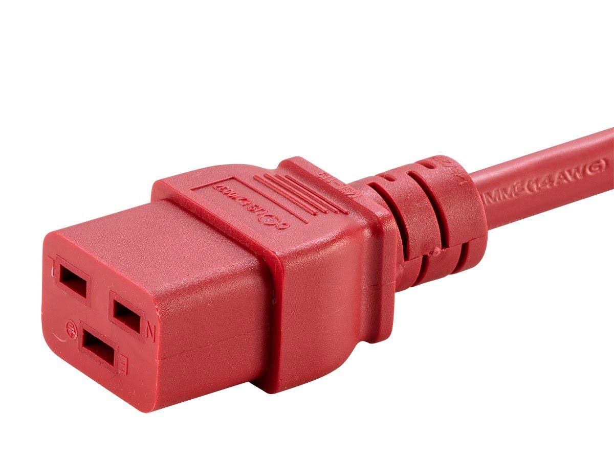 Monoprice 140040 6 Feet Red Power Cord - Heavy Duty 18AWG Replacement AC Cable for Computers, TVs, Monitors - Perfect for Home & Office Electronics Setup