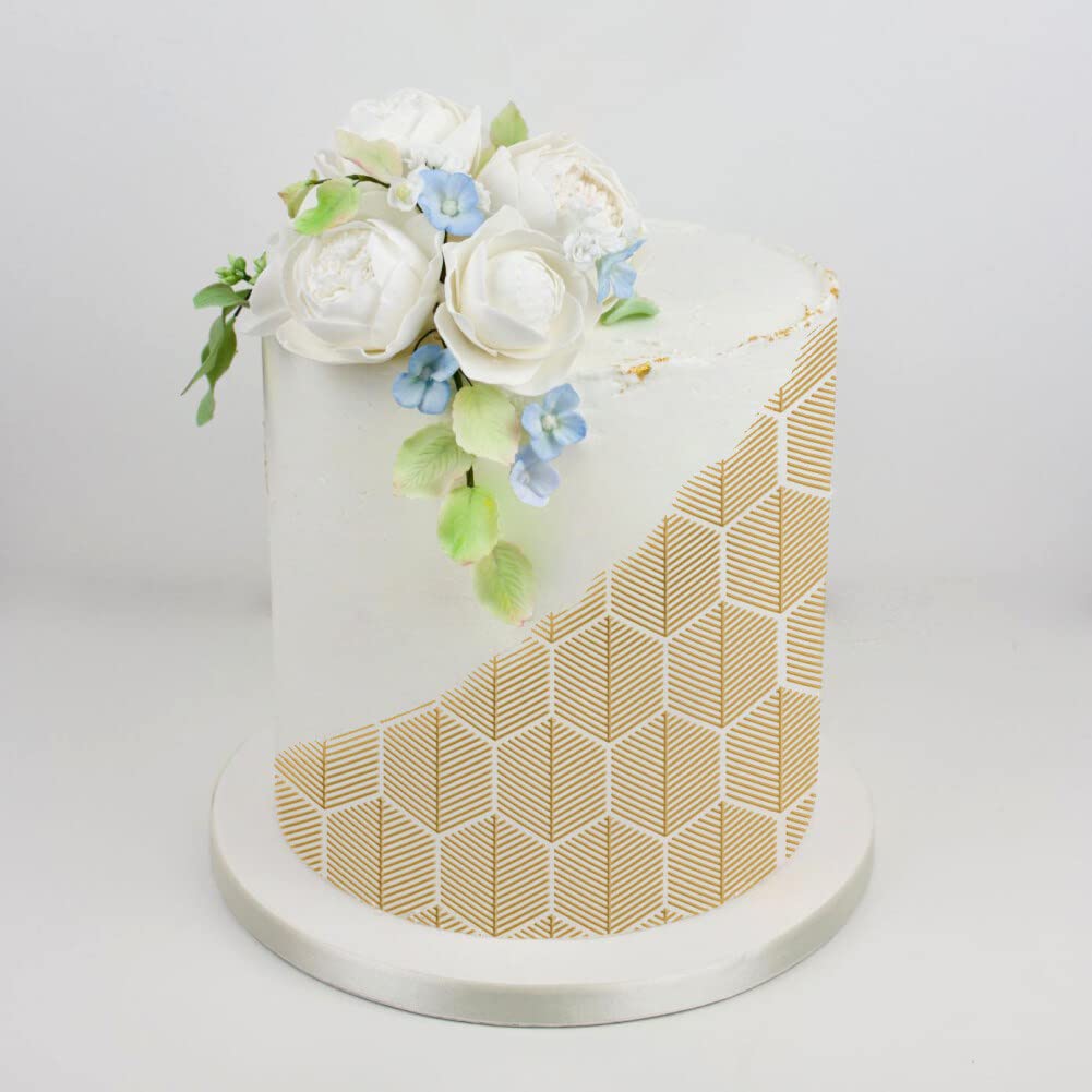 Eforcase Silicone Cake Stencils & Fondant Mat - Flower Lace Impression Mold for Wedding Cake Decorating, Reusable DIY Cupcake Borders - Perfect for Wedding, Birthday, and Party Dessert Decorations