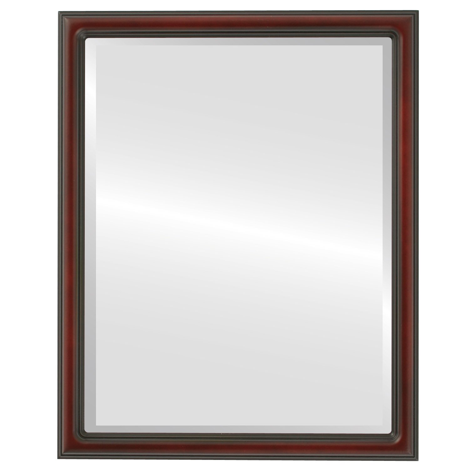 Ovalcrest Rectangle Beveled Wall Mirror - Saratoga Style Rosewood Frame - 22x26 Inches - Elegant Home Decor for Living Room, Bedroom & Entryway