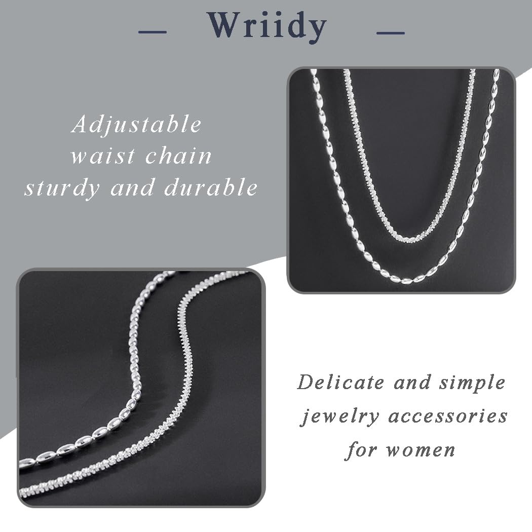 Layered Silver Beaded Waist Chain Gold Belly Chain Body Jewelry for Women - Perfect for Beach Parties, Festivals, and Summer Outfits