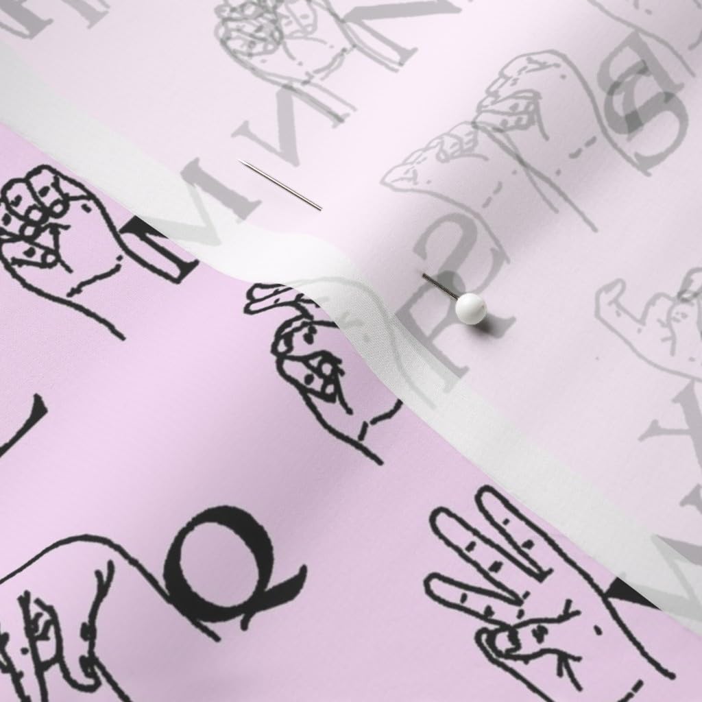 Sign Language Alphabet Printed Chiffon Fabric Fat Quarter - Soft & Lightweight for Sewing Dresses, Fashion Apparel & Home Decor - Perfect for Baby Nursery, DIY Crafts & Quilting Projects