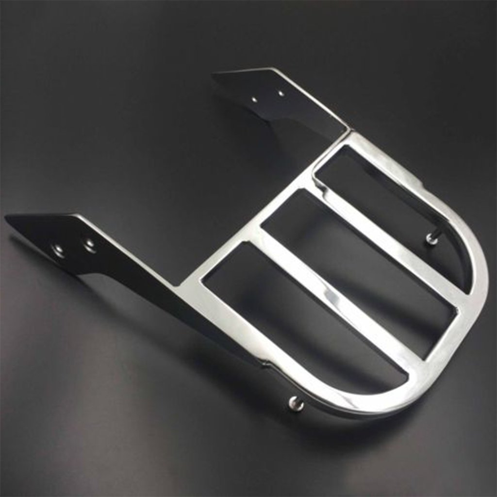 Chrome Motorcycle Solo Seat Sissy Bar Luggage Rack for Honda VTX 1300C (2002-2006) & VTX 1800C (2002-2011) & VTX 1800F (2005-2011) - Heavy Duty Rear Cargo Rack for Long Distance Cruising & Touring