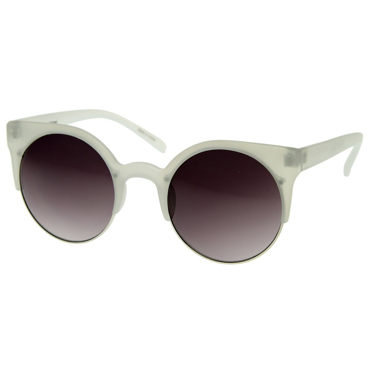 Trendy Round Half Frame Sunglasses for Women & Men - UV Protection, Lightweight & Stylish - Perfect for Driving, Beach, and Outdoor Activities