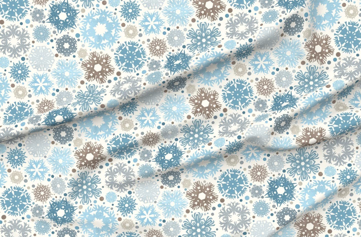 Ice Crystals Snowflakes Printed Minky Fabric by The Yard - Soft Plush Material for Sewing Baby Blankets, Quilt Backing & DIY Projects - Perfect for Nursery Decor, Winter Crafts & Cozy Home Textiles