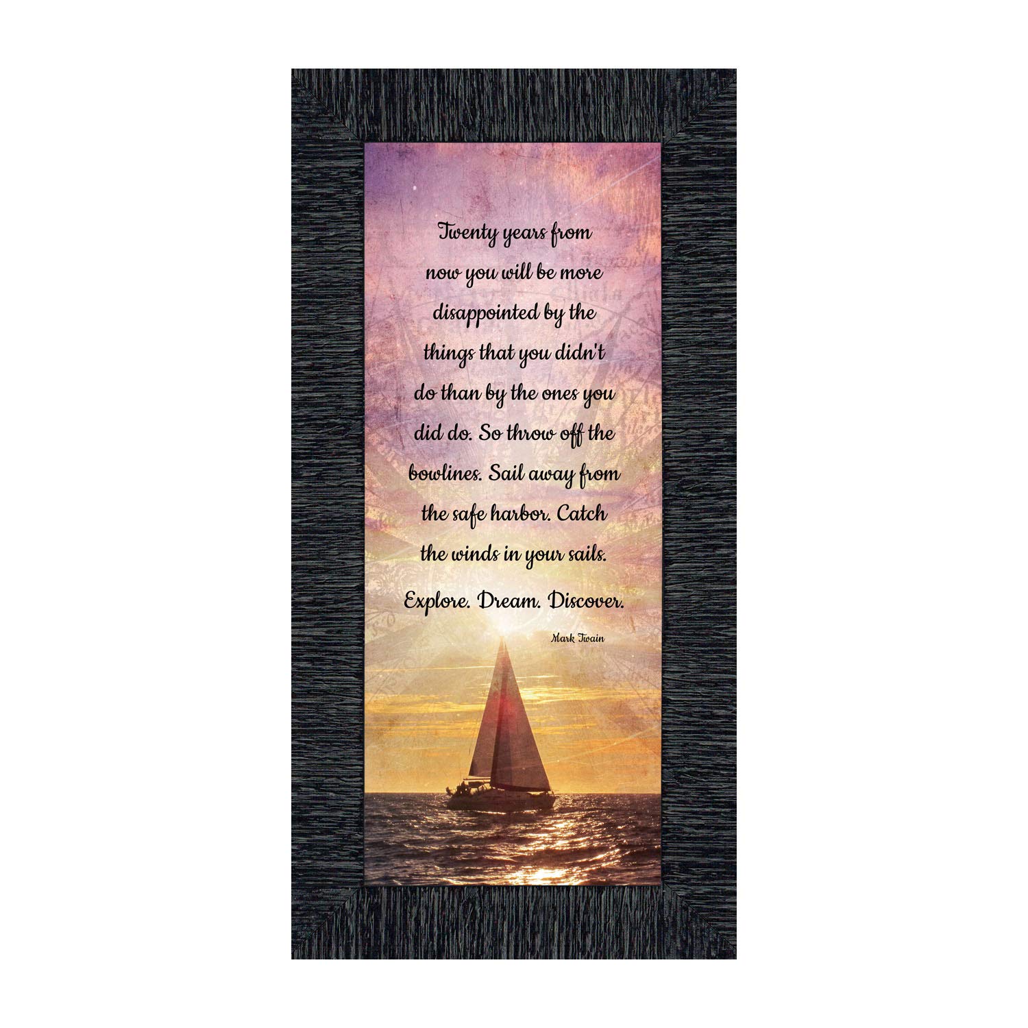 Crossroads Home Décor Discover - Mark Twain Inspirational Quote Wall Art for Office & Home | Motivational Wall Decor | Perfect for Living Room, Bedroom & Workspace