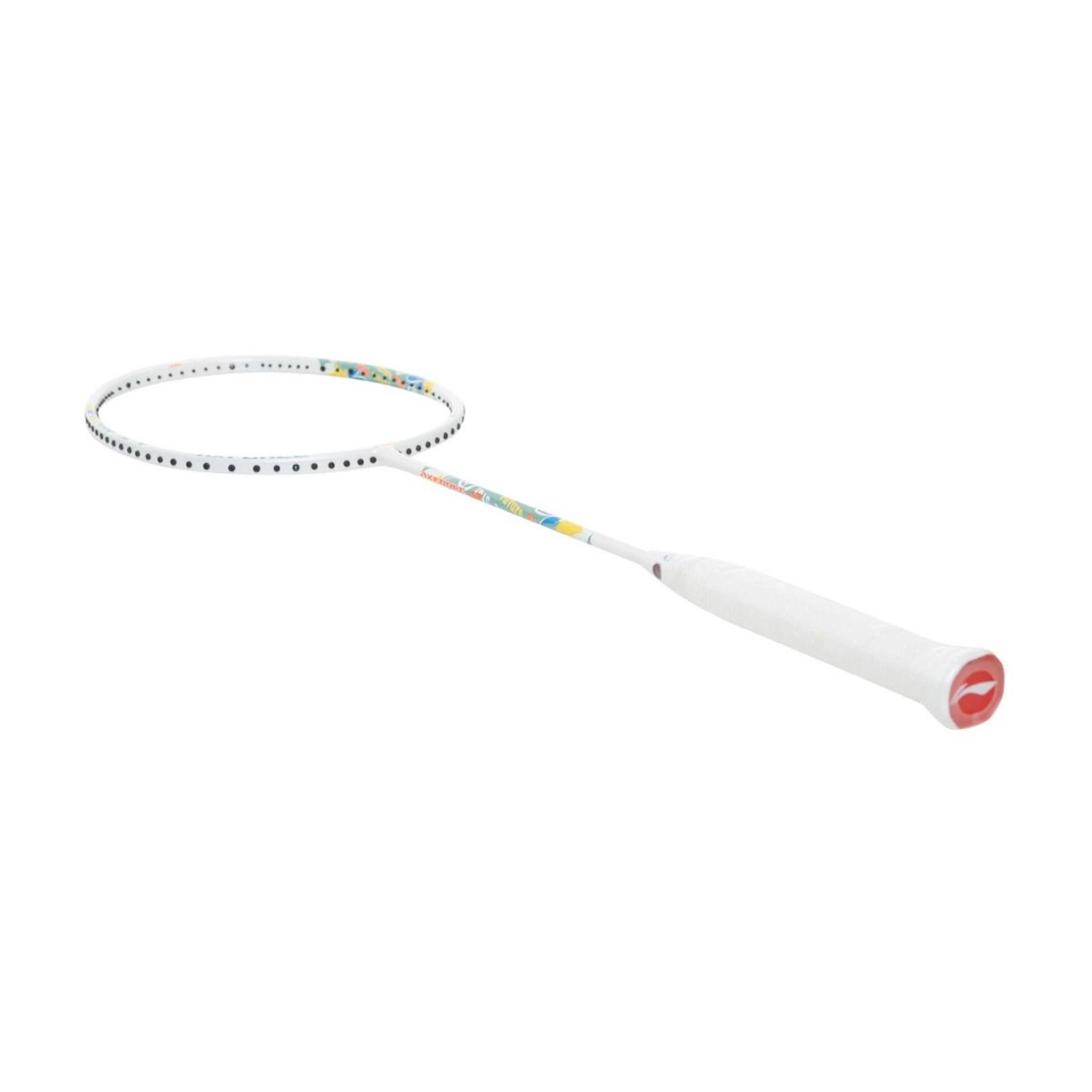 Li Ning Axforce Junior Strung Badminton Racket for Kids - Lightweight Carbon Fiber Badminton Racquet with Pre-Strung Strings (White, AYPS087-2) - Perfect for Junior Players & Beginners Training