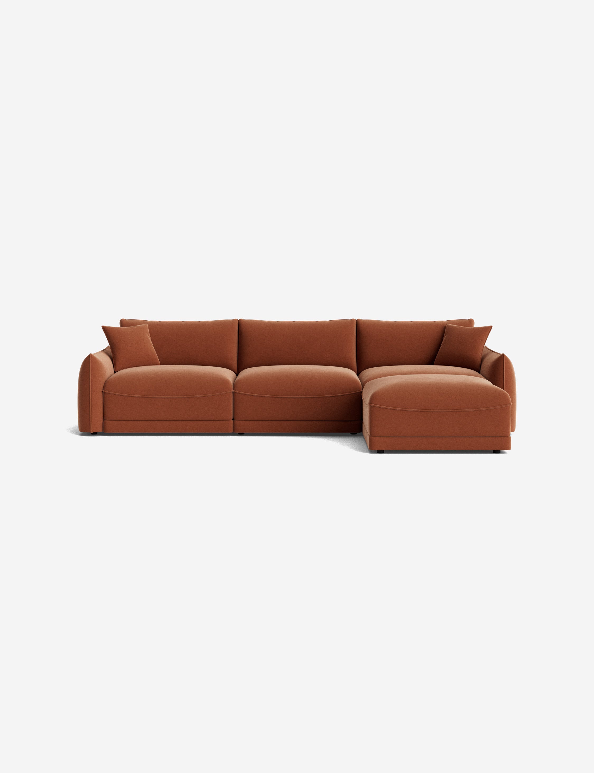 Balmer Sectional Sofa with Ottoman - Modern L-Shaped Couch Set for Living Room, Lounge & Home Theater - Comfortable Fabric Sofa with Chaise & Storage Ottoman