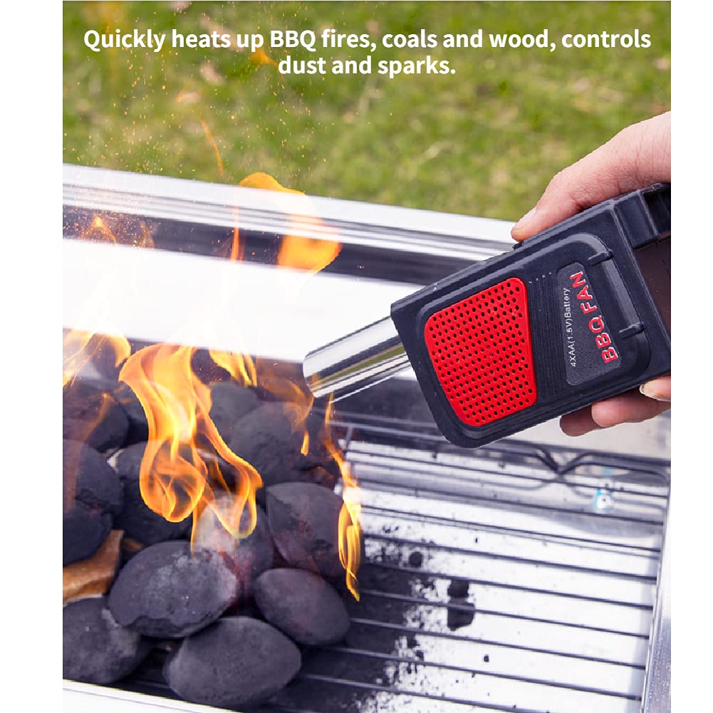 Portable Handheld Fire Blower - Electric BBQ Fan for Faster & Easier Outdoor Cooking | Perfect for Camping, Picnics, Grilling & Backyard Barbecues | Quickly Ignites Charcoal & Enhances Flames