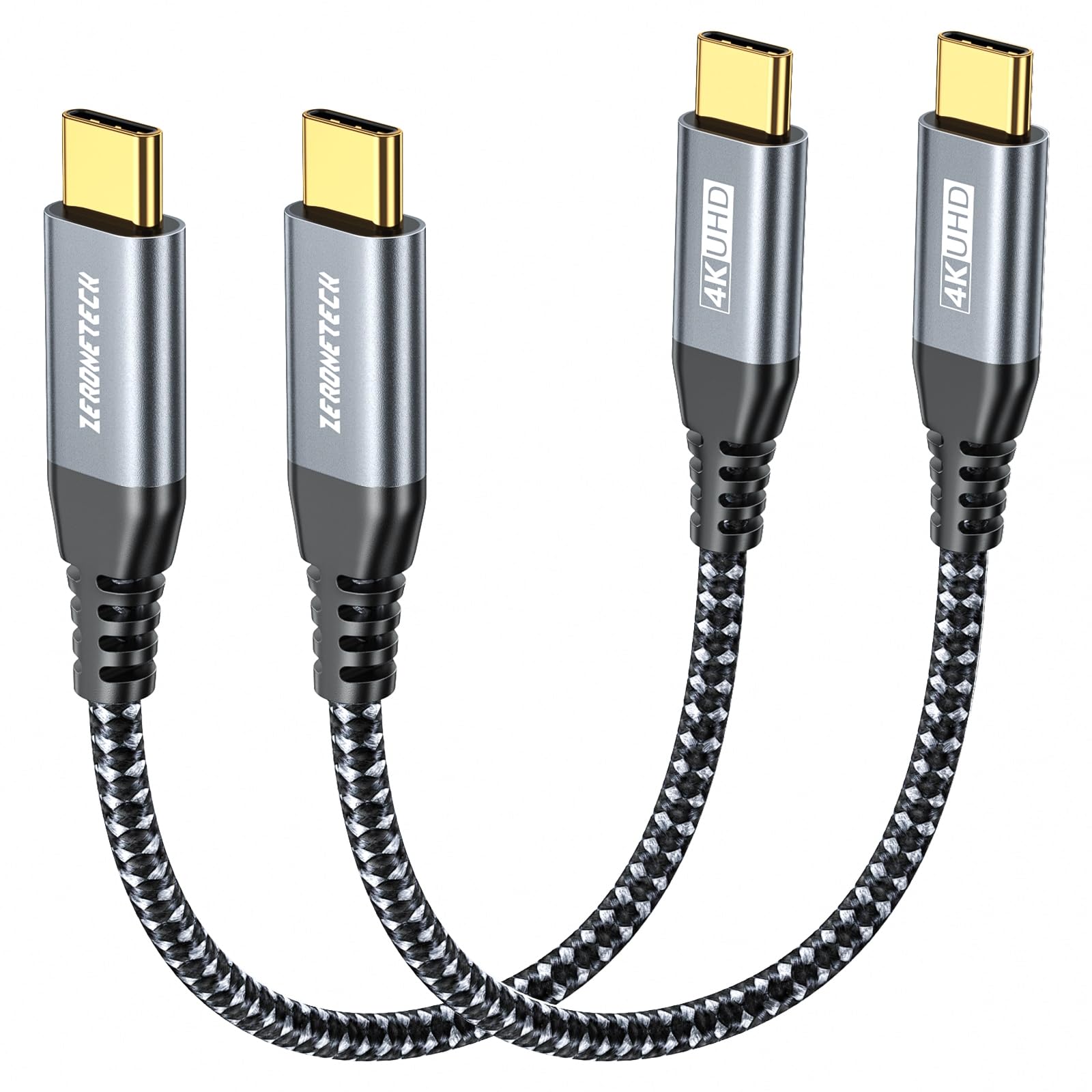 2-Pack USB C to USB C Cable 1FT - 20Gbps High Speed Data Transfer, 100W Fast Charging, 4K Video Support - Compatible with iPhone 15 Pro, MacBook, iPad, Dell, LG, ARZOPA Monitors, LaCie SSD - Perfect for Home, Office & Travel Charging & Data Sync