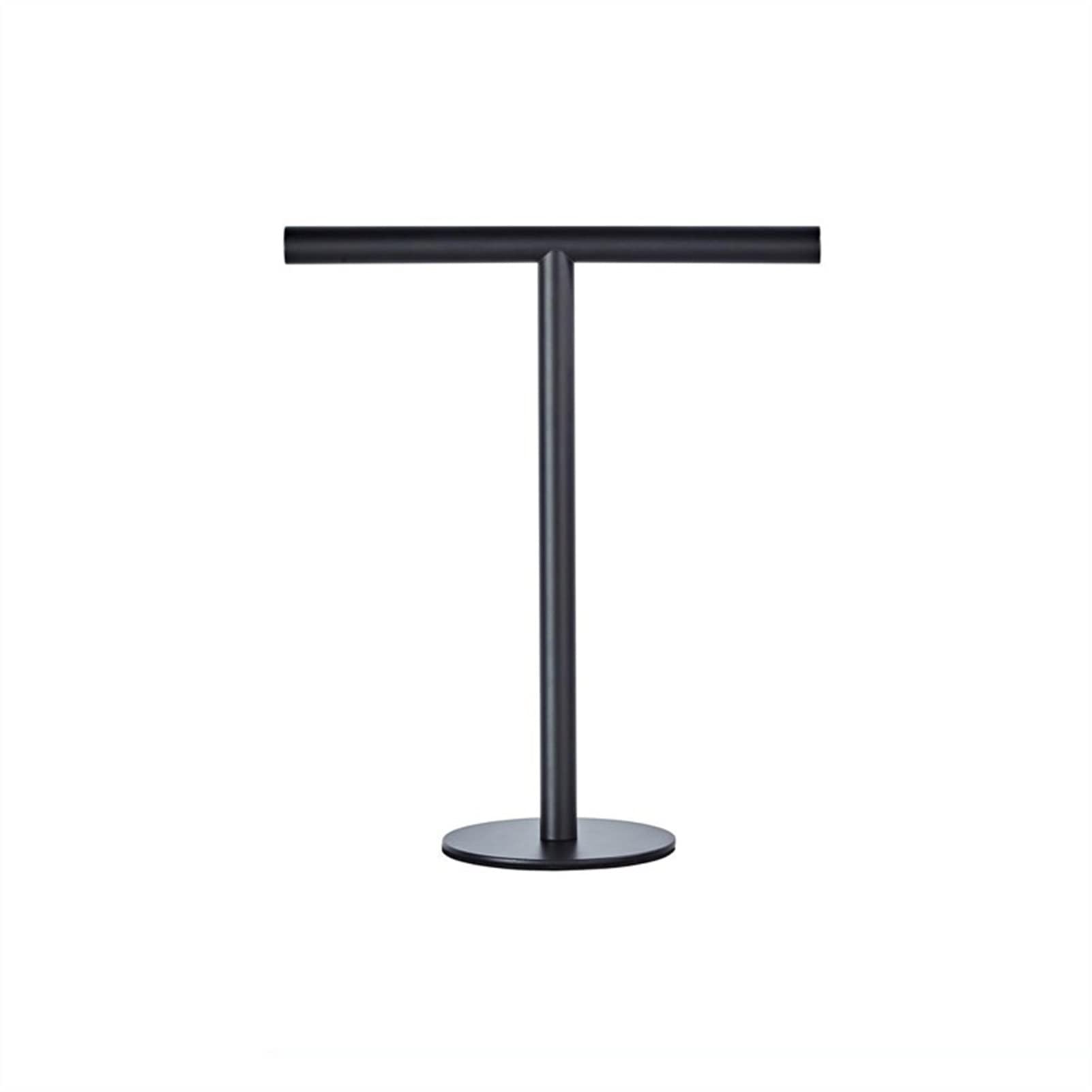 HEYUANPIUS T-Shaped Towel Rack Stand - 304 Stainless Steel Matte Black Bathroom Towel Holder for Hand & Kitchen Towels - Space Saving Countertop Organizer for Vanity, Sink & Shower Areas