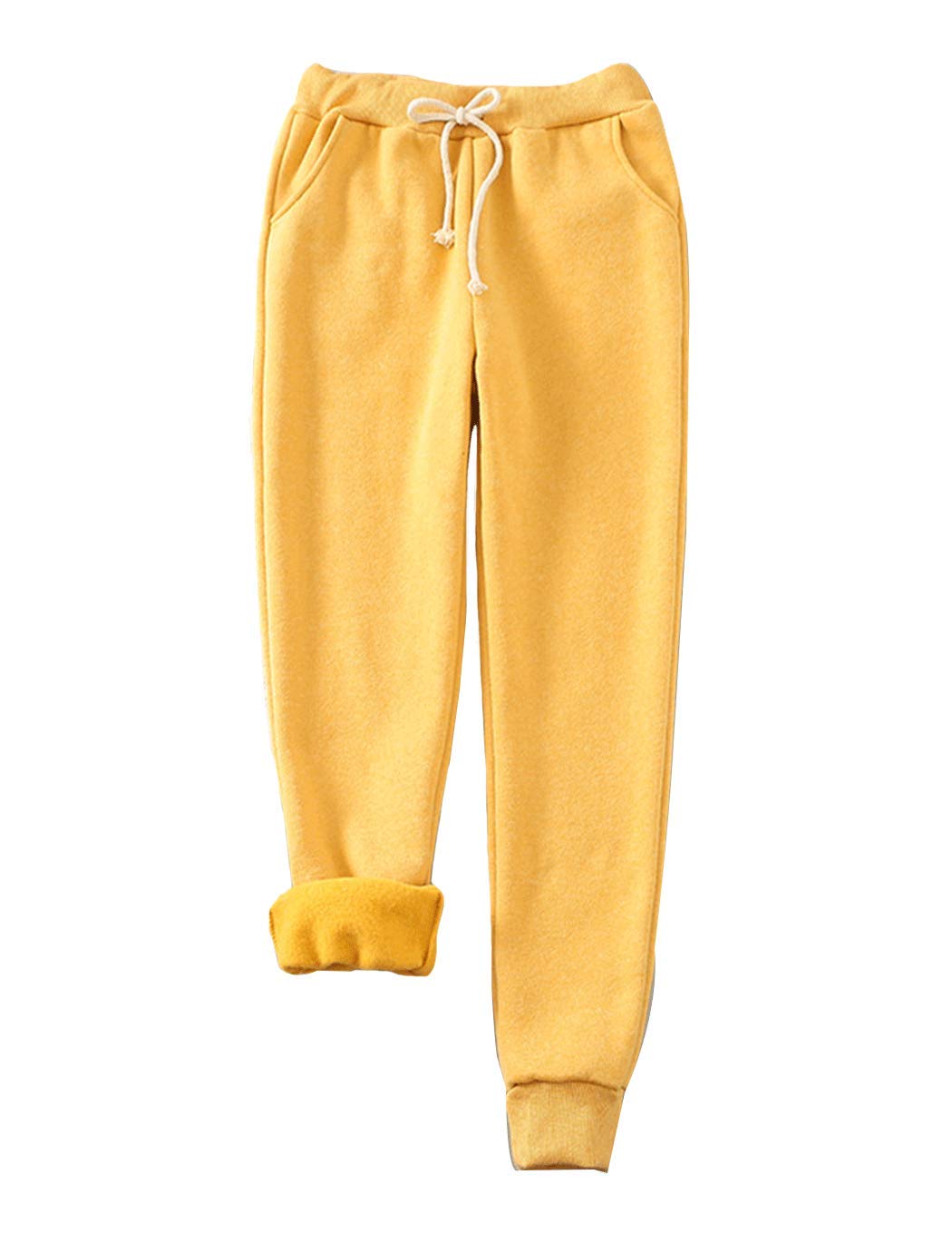 Haellun Women's Fleece Sherpa Lined Sweatpants - Soft Winter Joggers with Drawstring Waist for Women | Cozy Lounge Pants for Home, Yoga, and Outdoor Activities