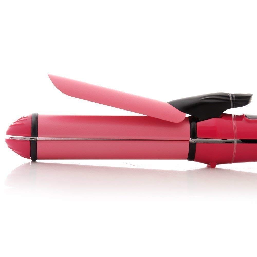 Jangra Professional Hair Straightener and Curler - 2-in-1 Styling Iron with Ceramic Plates, Adjustable Temperature (180°F-450°F), Pink - Perfect for Home Use, Travel, Salon Styling & Gifts