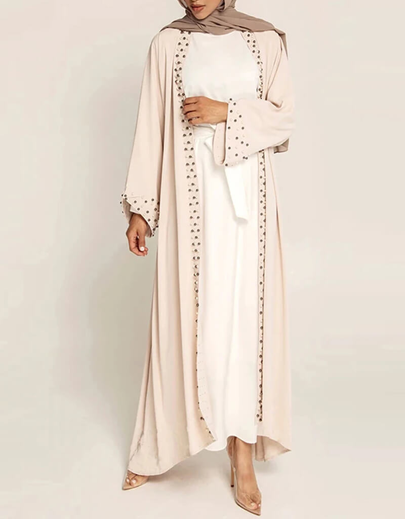 Elegant Moroccan Kaftan Abaya Dress for Muslim Women - Modest Islamic Long Dress for Prayer, Eid, and Special Occasions