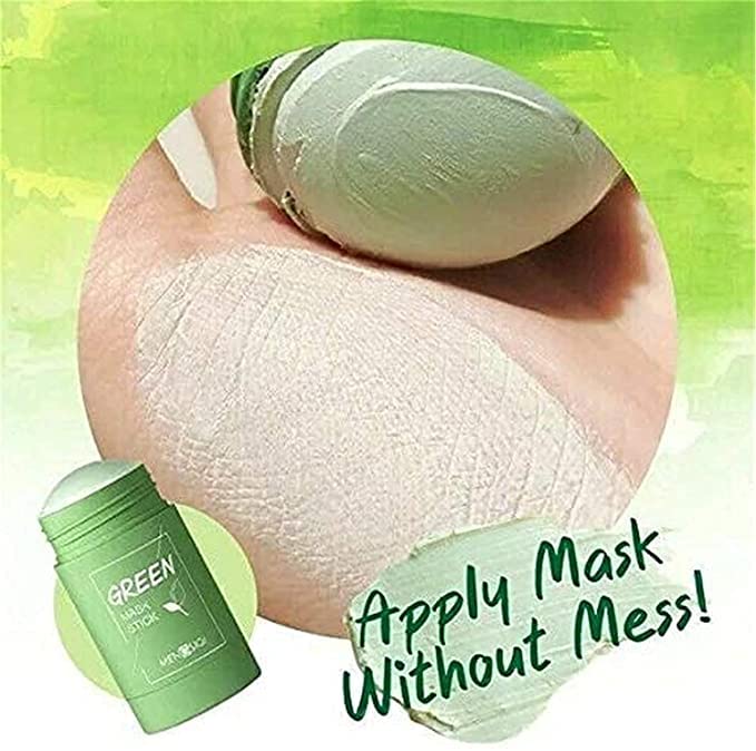 Glowhouse Green Tea Purifying Clay Stick Mask - Oil Control & Anti-Acne Treatment | Eggplant Extract for Deep Cleansing | Portable Solid Mud Mask for Facial Detox | 40g | Perfect for Travel & Daily Skincare Routine