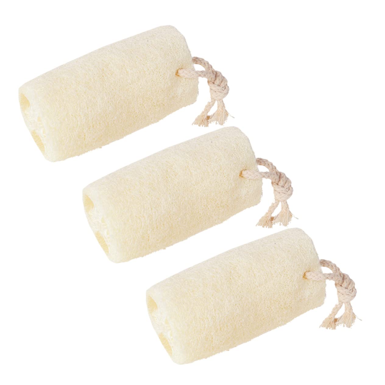 FRCOLOR 3-Pack Natural Loofah Bath Scrubber - Exfoliating Body Brush & Back Scrubber for Shower, Bathtub, and Spa - Gentle Massage & Skin Renewal for Soft, Smooth Skin