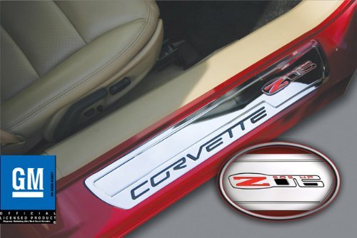 Corvette Z06 Door Sill Plates - Premium Billet Chrome with 505HP Logo | Interior Car Accessories for Corvette C6 C7 | Perfect for Car Enthusiasts & Show Cars