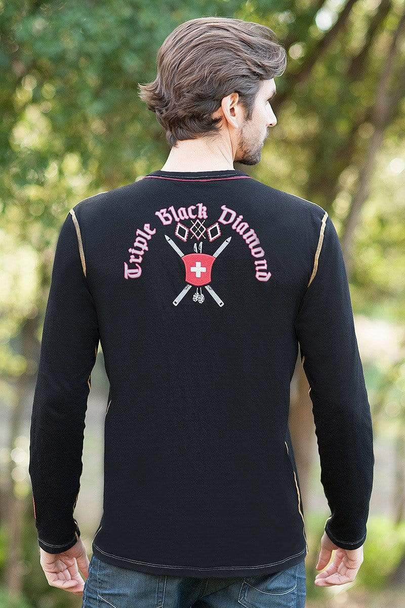 Men's Alp N Rock Triple Black Diamond Resort Crew Neck Sweatshirt - Soft Casual Pullover for Travel, Hiking & Outdoor Adventures