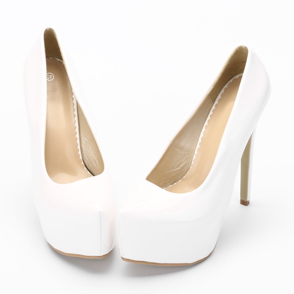 OCHENTA Women's Hidden Platform Stiletto High Heels Slip On Pumps - Sexy Pointed Toe Dress Shoes for Party, Wedding & Evening Outfits