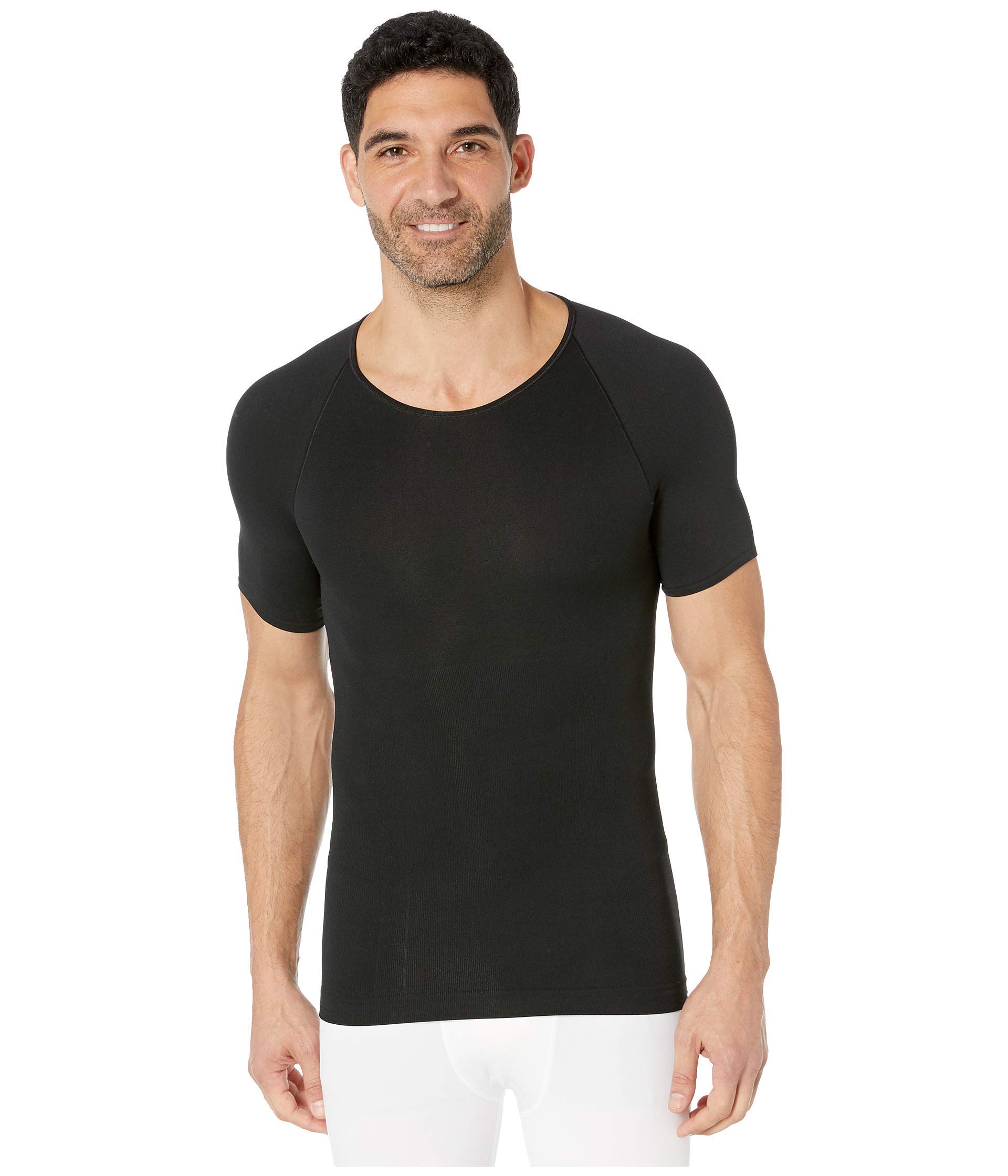 SPANX Zoned Performance Compression Crew Neck Shirt for Men - Slim Fit Workout & Athletic Wear for Gym, Running & Sports