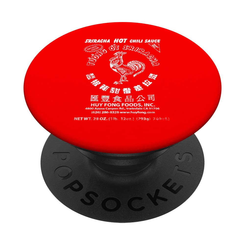 Spicy Sriracha Hot Chili Sauce PopSockets - Swappable PopGrip for Food Lovers - Perfect for Phones, Tablets & Laptops - Great Gift for Spicy Food Enthusiasts