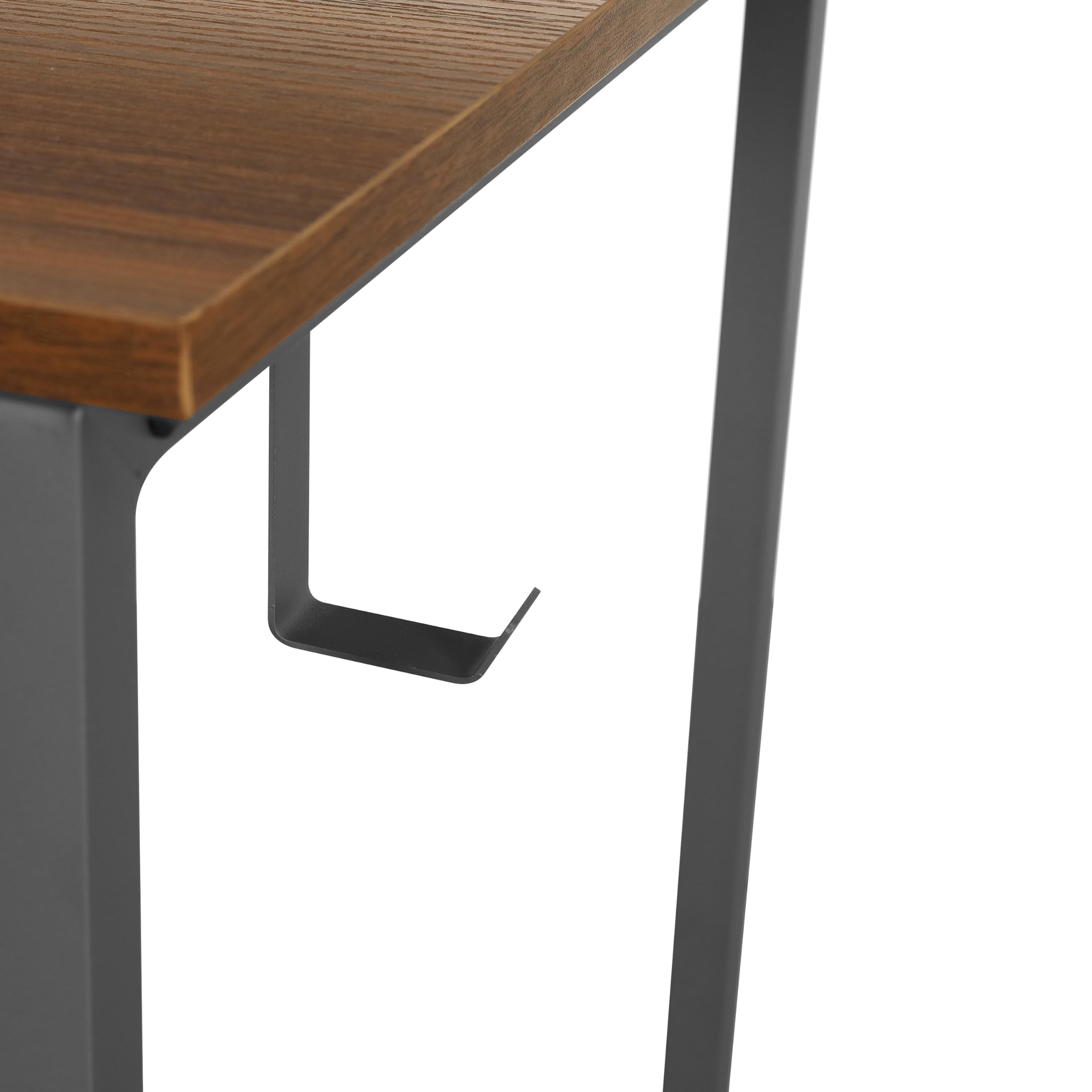 Techni Mobili Industrial Walnut Computer Desk with Storage Shelves, Monitor Stand, CPU Caddy & 2-Tier Bookshelf - Perfect Home Office Laptop Table for Small Spaces & Modern Workstations