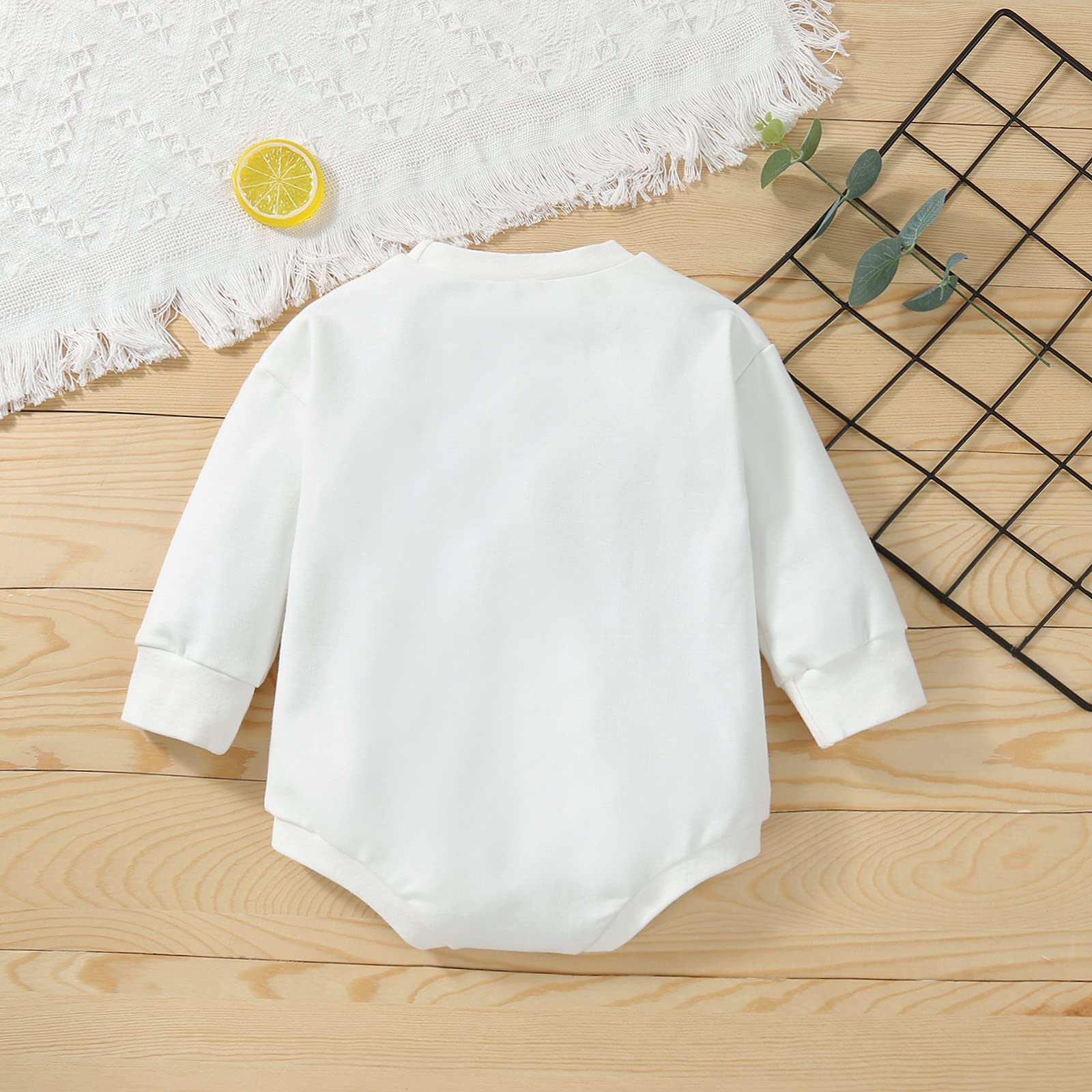 **Baby Romper Sweatshirt - Long Sleeve Crewneck Waffle Pullover for Infant Boys & Girls - Cozy Fall & Winter Outfit for Playdates & Family Photos**