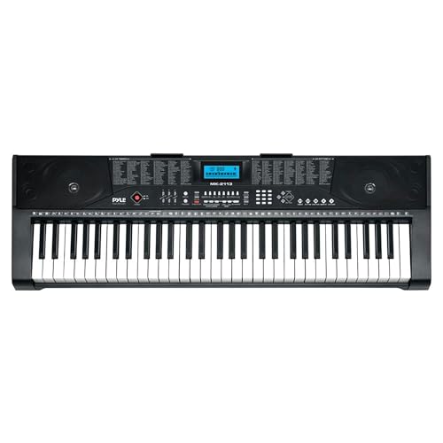 PYLE 61-Key Portable Electric Keyboard Piano with LCD Display, Karaoke Function, Headphones, Stand & Stool - Ideal for Beginners, Home Practice & Music Lessons