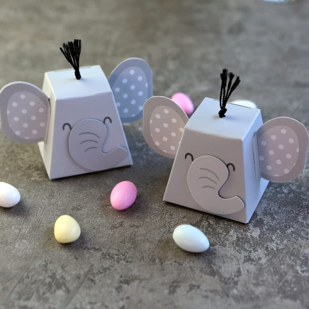 Kate Aspen 96PCS Elephant Favor Boxes - Bulk Animal-Themed Party Candy Containers for Birthdays, Baby Showers & Anniversaries | Perfect for Wedding Favors, Kids Parties & Special Event Treats