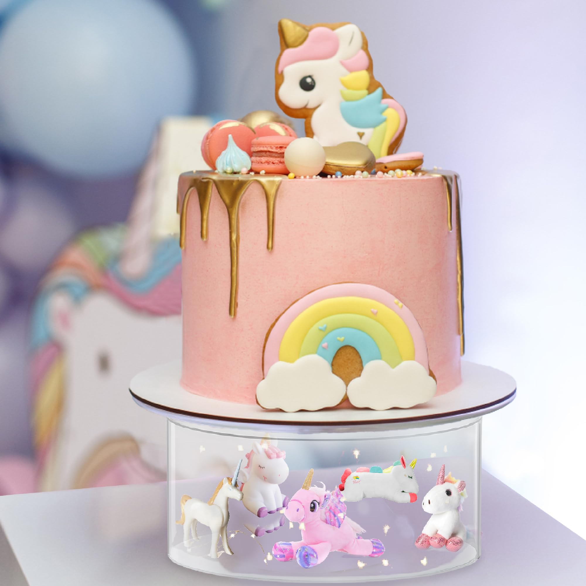 8 Inch Clear Acrylic Cake Stand with Hollow Bottom - Round Dessert Display Stand for Wedding, Birthday Party & Home Decor - Perfect for Cupcakes, Macarons & Pastry Presentation (Box Included)