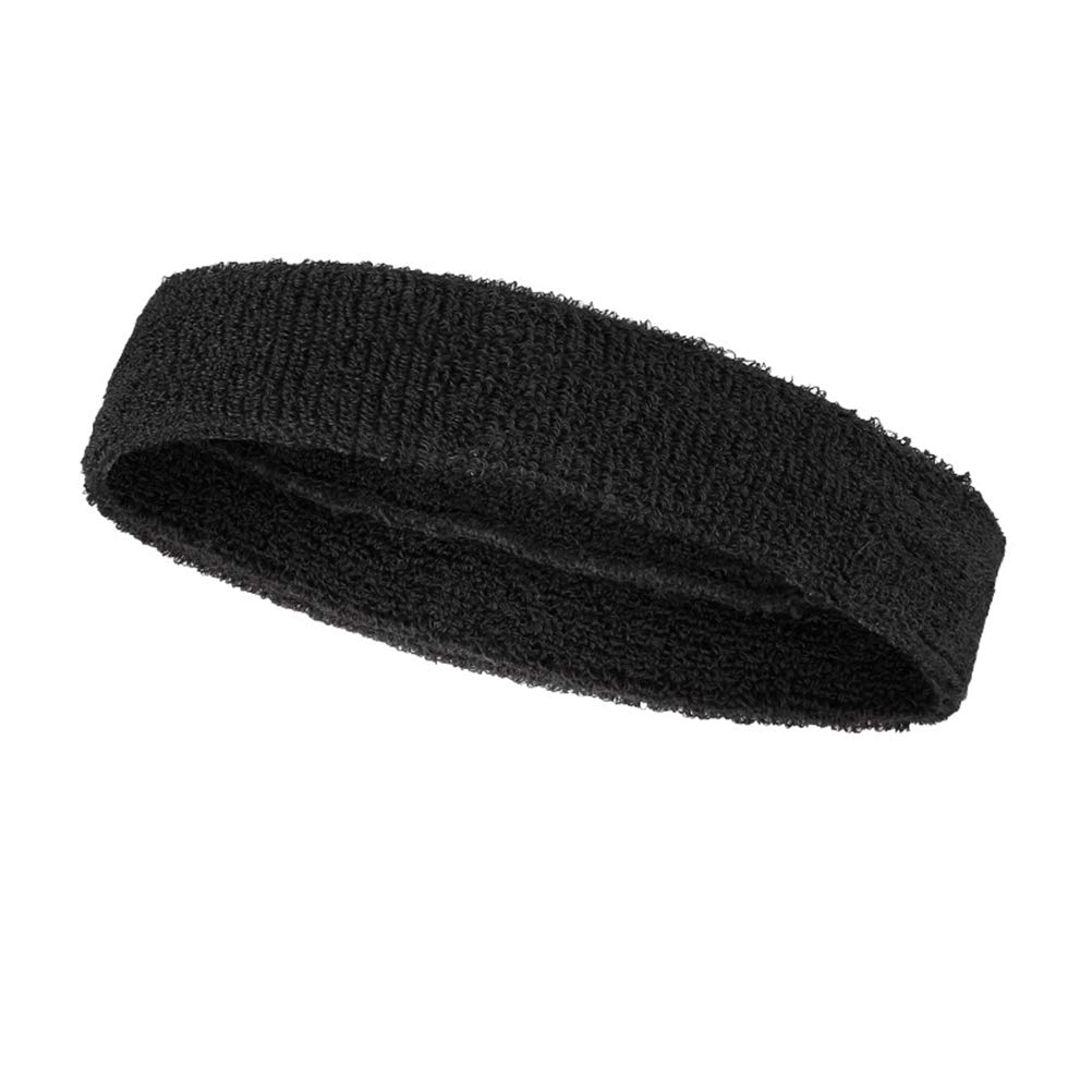 LIOOBO 3 Pack Sports Headbands for Women - Moisture Wicking Terry Cloth Sweatbands, Non-Slip Athletic Hair Bands (Black, Sapphire, Gray) - Perfect for Running, Yoga, Workout & Gym