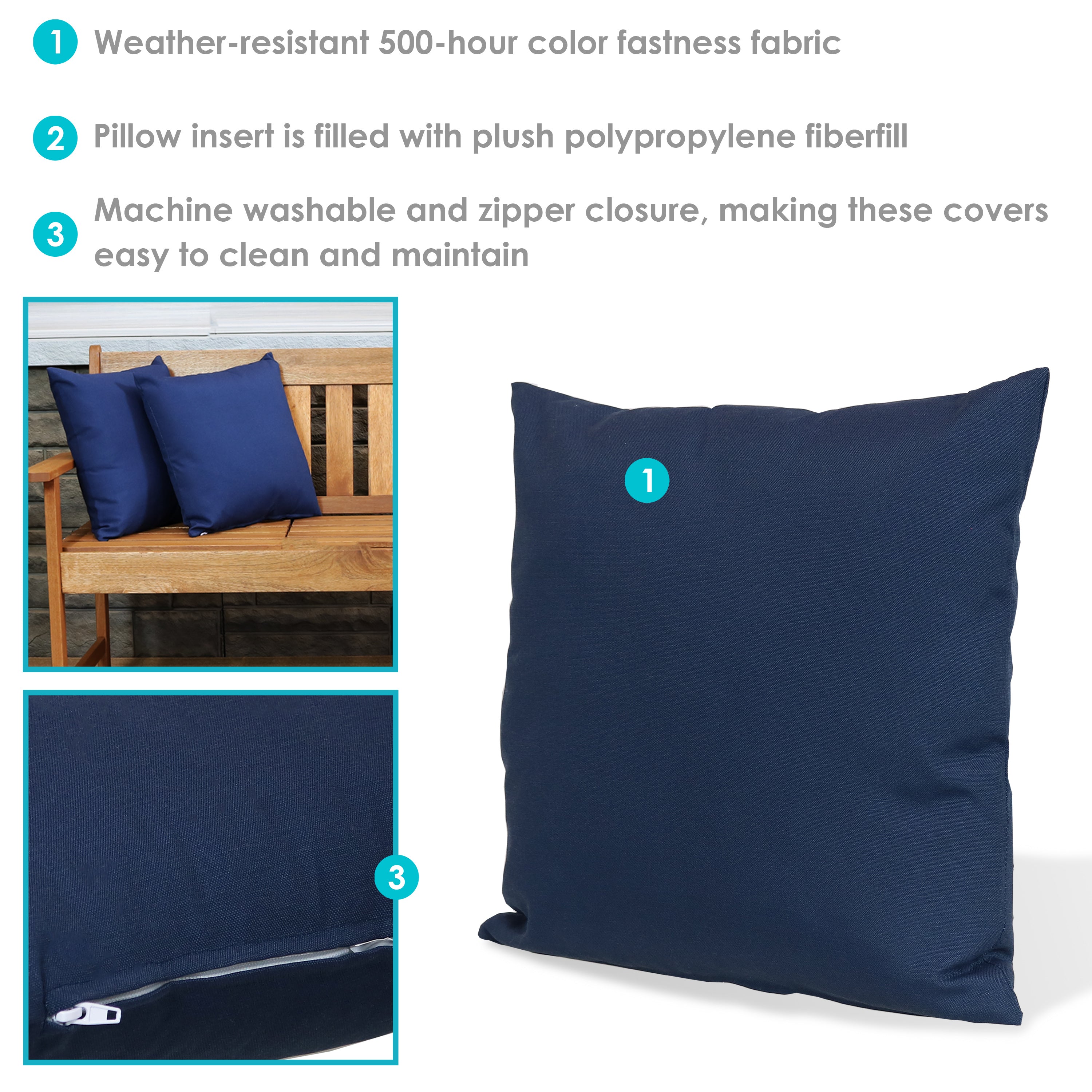 Stylish Sunnydaze Decorative Throw Pillows for Indoor & Outdoor Use - Perfect for Patio, Living Room, and Bedroom Decor