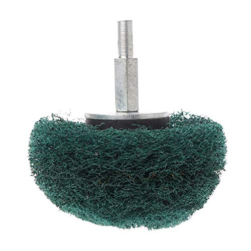 1Pc 6mm Shank Scouring Pad Grinding Head - Power Tool Accessories Nylon Fiber Polishing Wheel Grinder Brushes for Metal, Wood & Plastic - (50mm Red) - Perfect for Rust Removal, Surface Finishing & DIY Projects