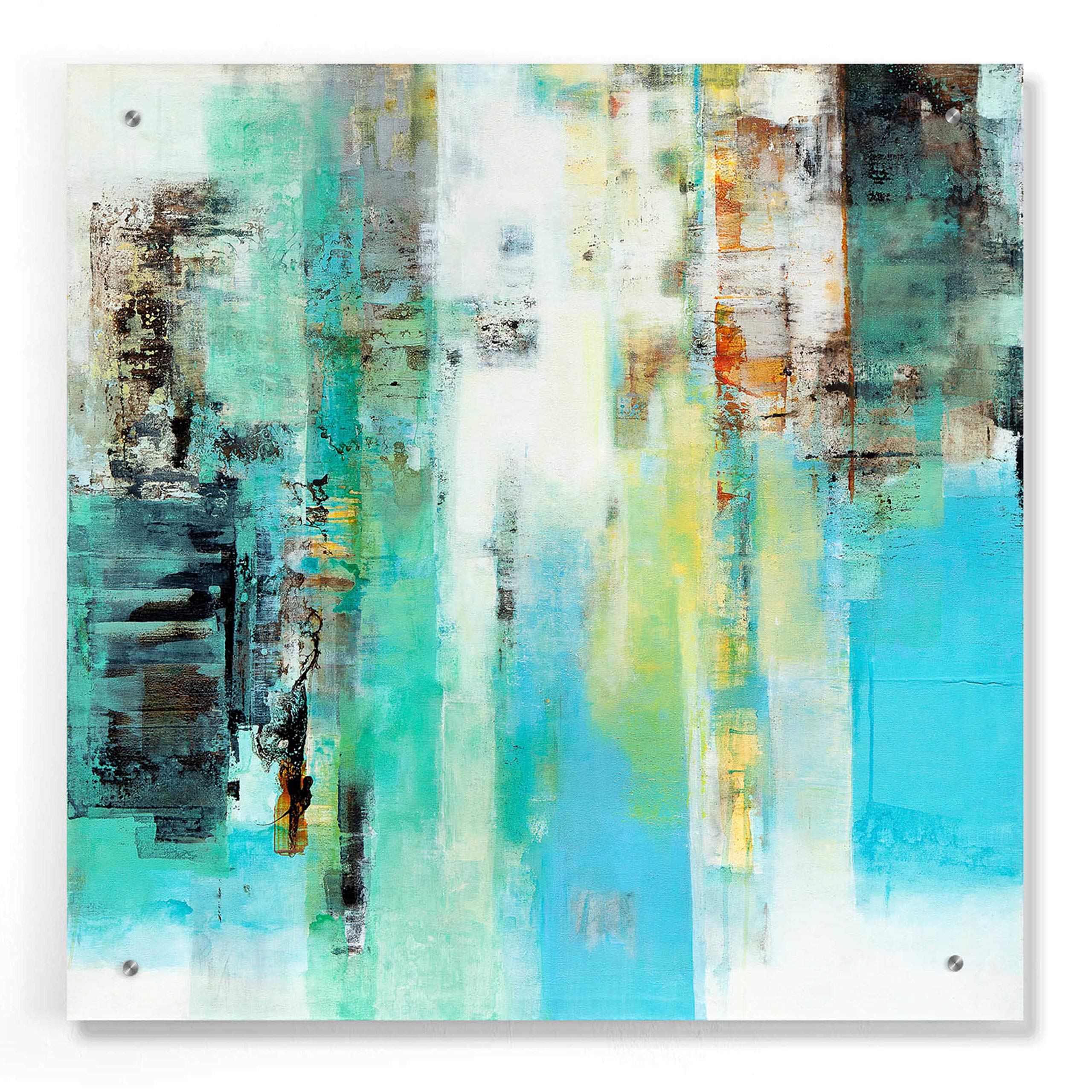 Epic Art 'Serie Caminos #22' by Ines Benedicto - 24x24 Inch Modern Acrylic Glass Wall Painting - Perfect for Living Room, Bedroom & Office Decor
