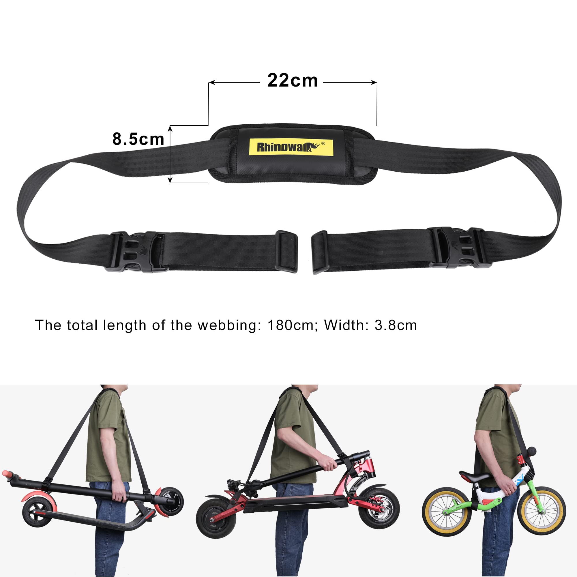 UBORSE Adjustable Portable Scooter Strap - Hand Carry Handle & Shoulder Strap for Xiaomi Mijia M365 Electric Scooter - Perfect for Commuting, Travel & Easy Transport