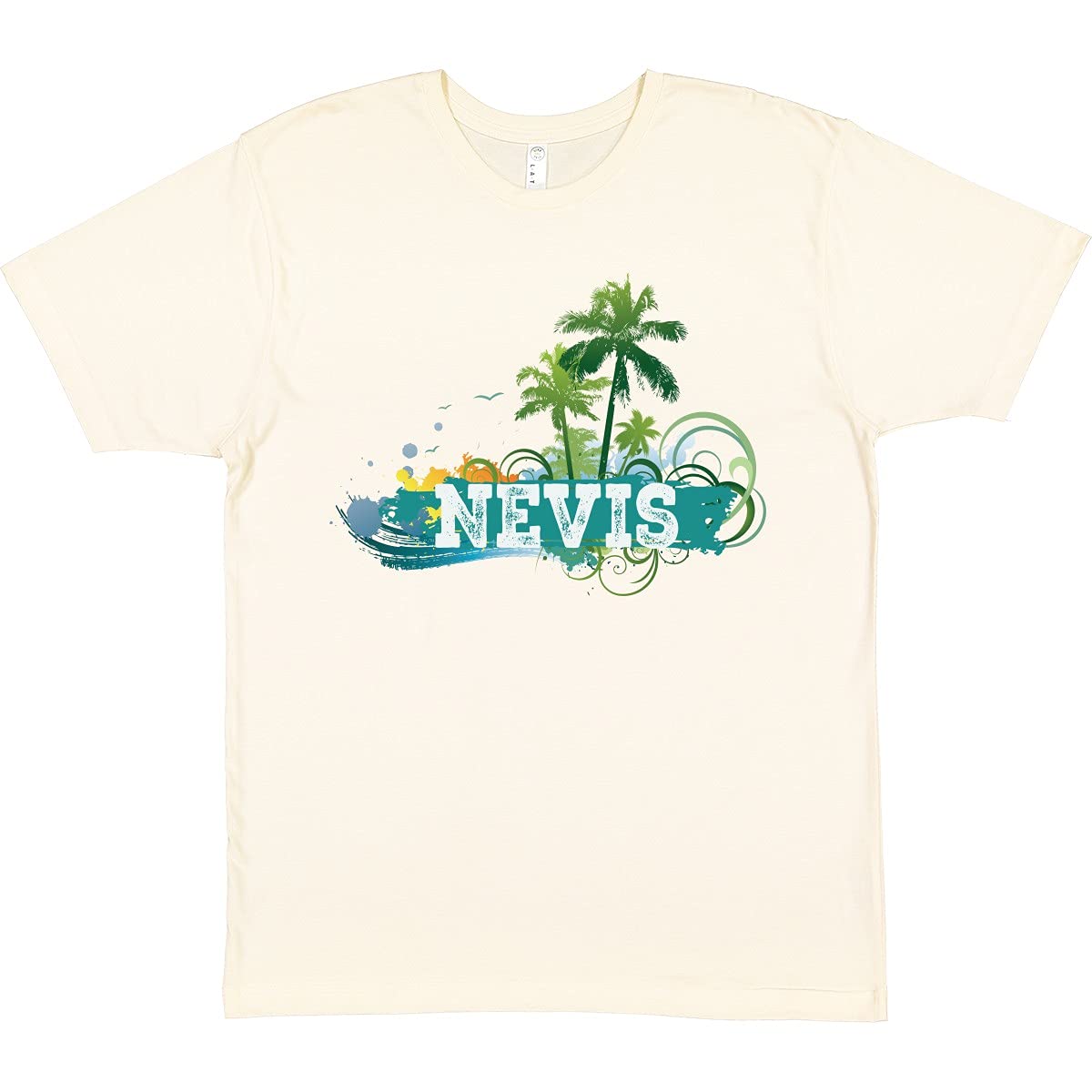 Inktastic Nevis Tropical Island Beach Vacation T-Shirt - Comfortable Graphic Tee for Summer Travel, Hawaii Vacations & Beach Getaways