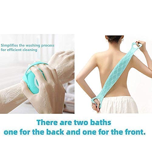 Silicone Shampoo Brush & Body Scrubber Combo - Soft Bath Brush with Massage Bristles and Shampoo Dispenser - Exfoliating Back Scrubber for Shower & Bathroom Accessories - Perfect for Relaxing Spa Days and Deep Cleansing at Home