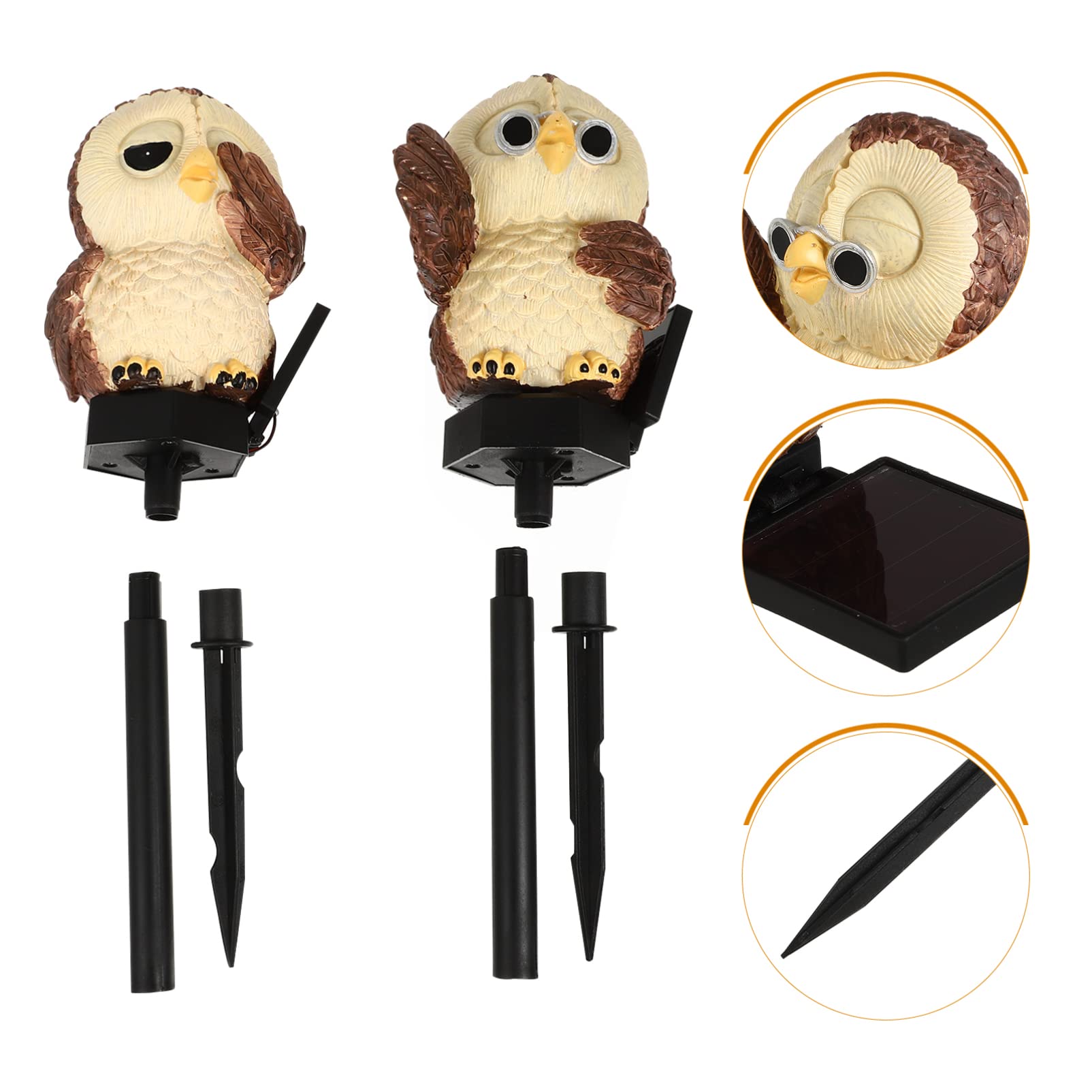 Solar Owl Lawn Lights - 2 Pack Outdoor Garden Decor, Waterproof Resin Solar Statue Lights for Yard, Pathway & Landscape - Eco-Friendly Solar Powered Owl Garden Decorations for Patio, Lawn & Backyard