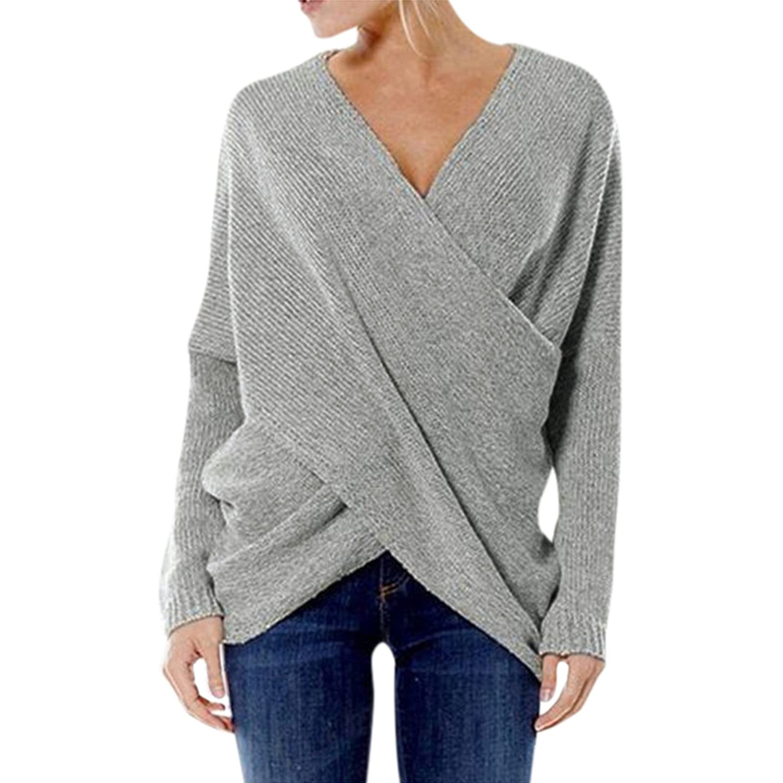 Plus Size Long Sleeve Shirts for Women - Soft Crew Neck Blouse Tunic Tops in Grey | Casual Loose Fit T-Shirts for Work, Office & Everyday Wear