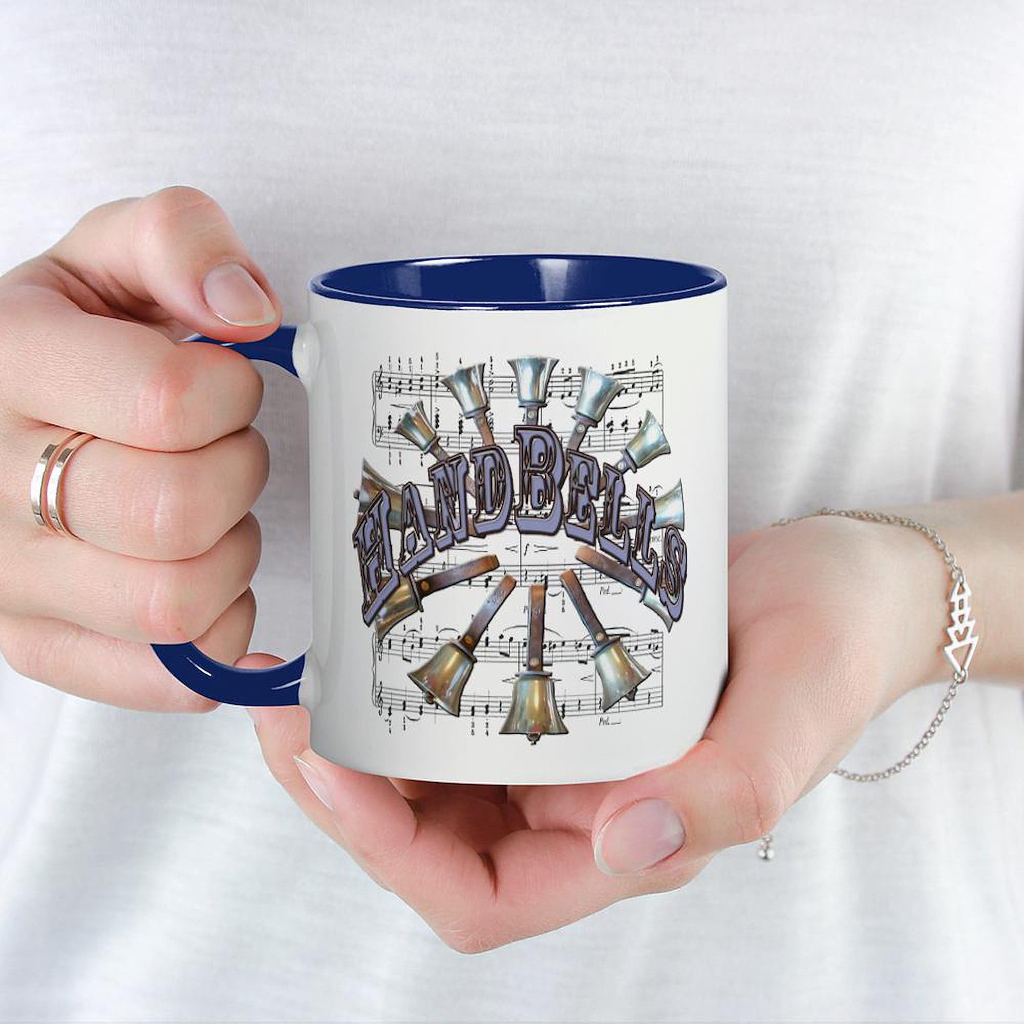 11 oz (325 ml) Ceramic Coffee Mug with Handbells Design - Perfect for Tea, Hot Chocolate & Office Use - CafePress