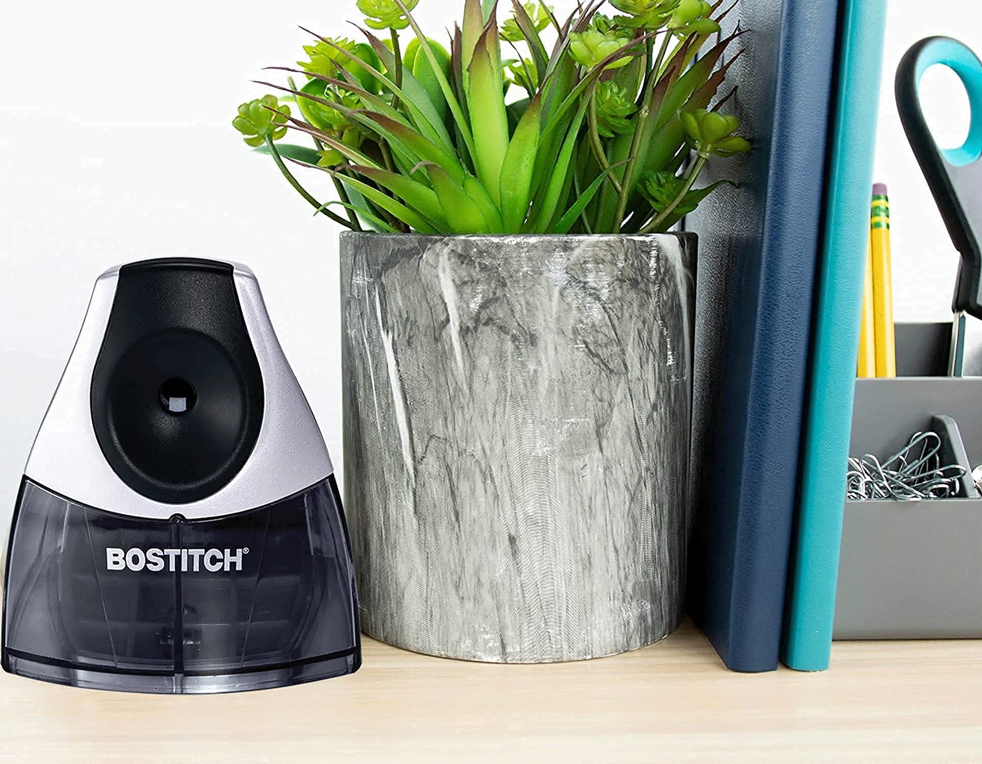 Bostitch Electric Pencil Sharpener - Automatic Powerful Motor for Fast Sharpening, Compact Design with Sharpening Tray & Safety Switch - Perfect for Home, School, and Office Use - Ideal for Students, Artists, and Professionals