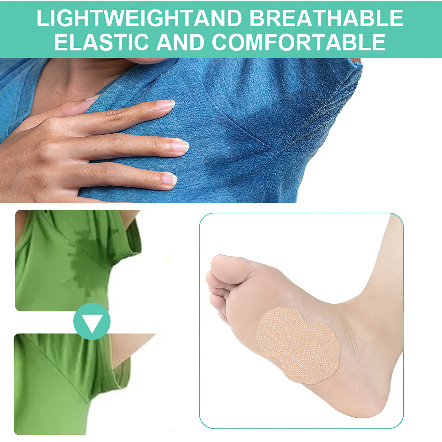 20 Pcs Invisible Self-Adhesive Underarm Sweat Pads for Men & Women - Disposable, Odor Control & Sweat-Absorbing Armpit Stickers (9.5x12.5cm/3.74x4.92inch) - Perfect for Workouts, Business Attire & Daily Comfort