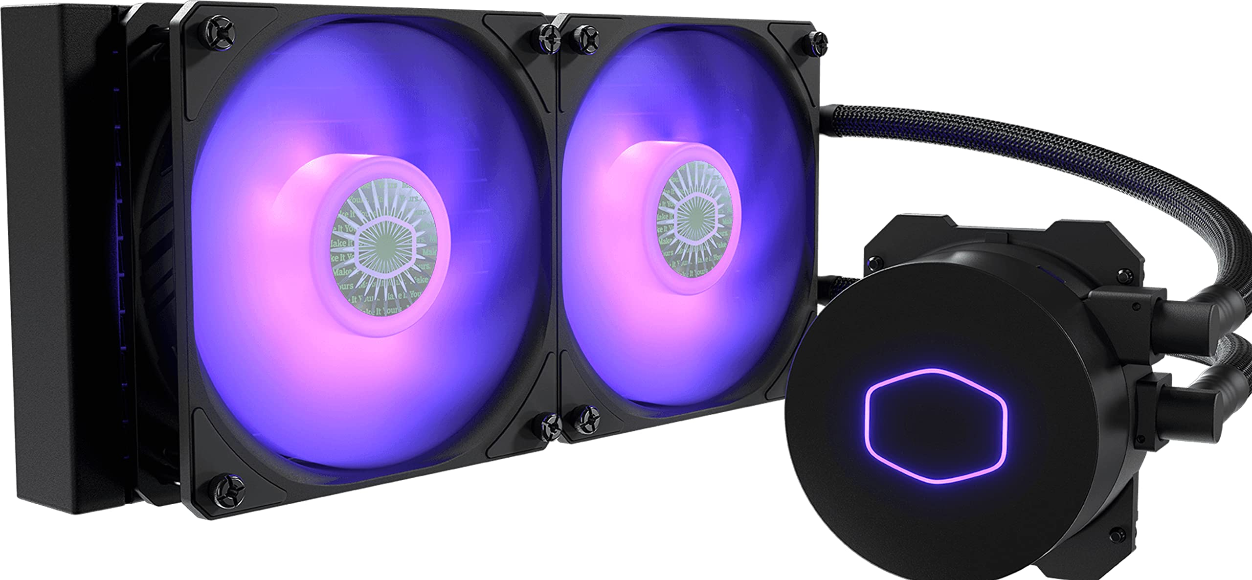 Cooler Master MasterLiquid ML240L V2 RGB AIO CPU Liquid Cooler - 3rd Gen Pump, Dual 120mm SickleFlow Fans, High Performance Radiator, Vibrant RGB Lighting for PC Gaming & Overclocking - Perfect for Gaming Rigs, Workstations, and High-End PC Builds