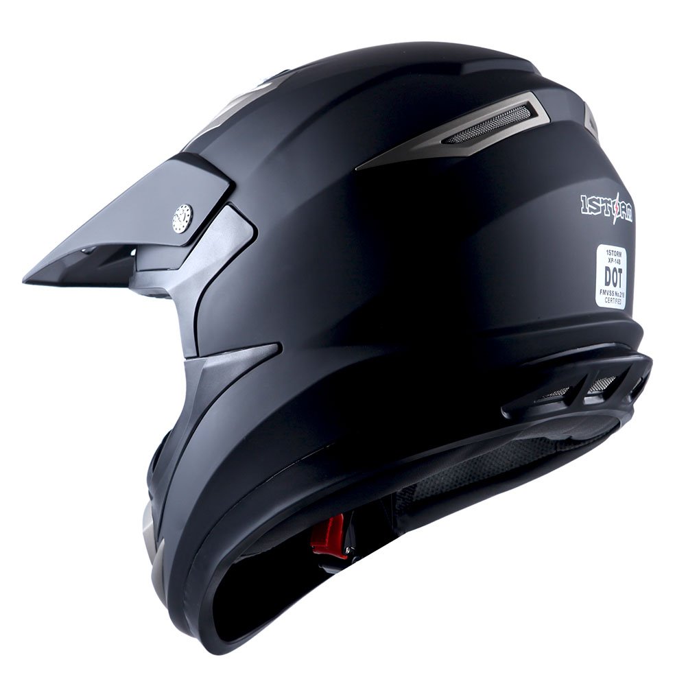 1Storm Adult Motocross Helmet - Carbon Fiber Off-Road MX BMX ATV Dirt Bike Helmet (HGXP14B Black) - Lightweight & Durable for Racing, Trail Riding & Extreme Sports