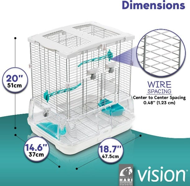 Hari Vision S01 Small Bird Cage - Portable & Durable for Parakeets, Finches, Canaries | Perfect for Home, Office, or Travel Use