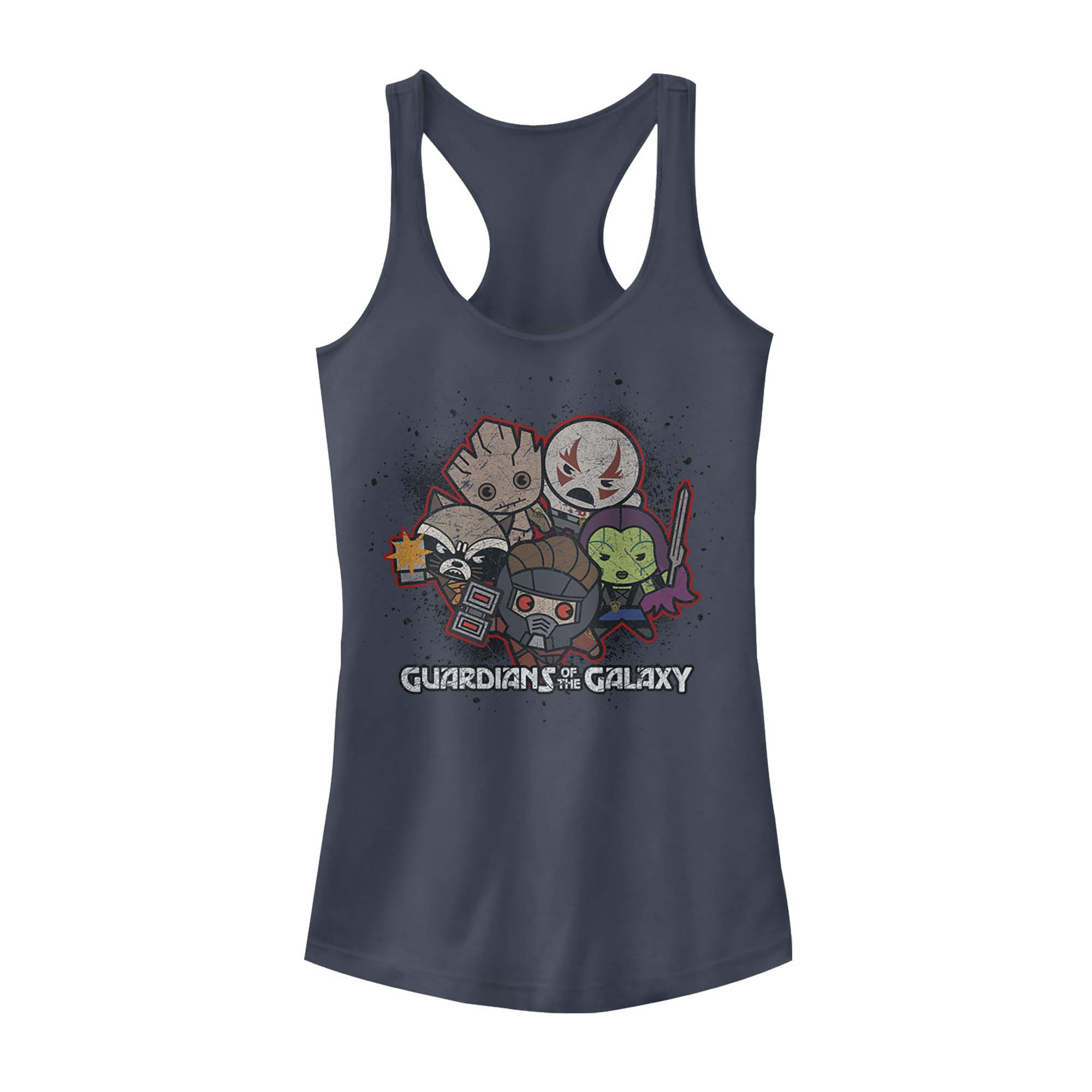 Marvel Guardians of The Galaxy Kawaii Women's Racerback Tank Top - Cute Graphic Tee for Cosplay, Comic Con & Casual Summer Outfits